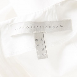 Pre Owned  Victoria Beckham White Cotton Pleat Detail Peplum Top S