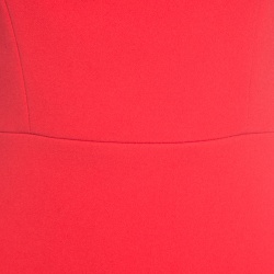 Pre Owned Victoria Beckham Red Crepe Sleeveless Fitted Dress M