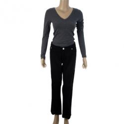 Pre Owned Victoria Beckham Silver Stitch Black Jeans M