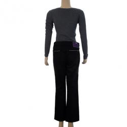 Pre Owned Victoria Beckham Silver Stitch Black Jeans M