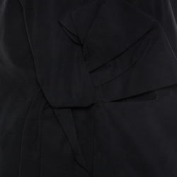 Pre Owned Victoria Beckham Black Cotton Blend Bow Detail Sleeveless Top M 