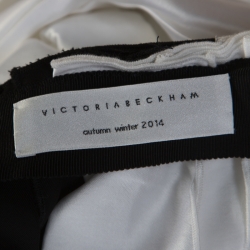 Pre Owned Victoria Beckham Bicolor Pleated Satin Chain Detail Gazar Maxi Skirt M