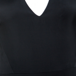 Pre Owned Victoria Beckham Black Crepe Fitted V-neck Dress S
