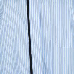 Pre Owned Victoria Beckham Blue Striped Long Sleeve Buttondown Shirt Dress S