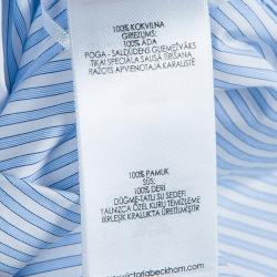Pre Owned Victoria Beckham Blue Striped Long Sleeve Buttondown Shirt Dress S