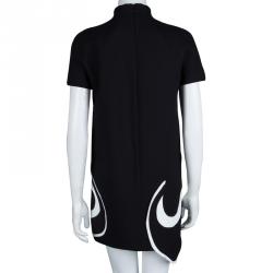 Pre Owned Victoria Beckham Black Abstract Hem Shift Dress S
