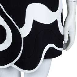 Pre Owned Victoria Beckham Black Abstract Hem Shift Dress S