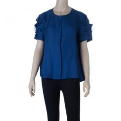 Pre Owned Victoria Beckham Floral Detail Applique Top M