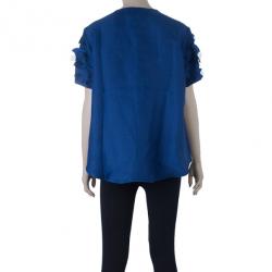Pre Owned Victoria Beckham Floral Detail Applique Top M