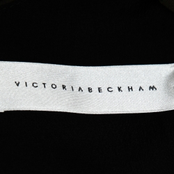 Pre Owned Victoria Beckham Dark Green Crepe Asymmetric Peplum Top S