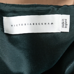 Victoria Beckham Tan Brown Wool Zipper Detail Pencil Midi Skirt M