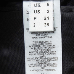 Pre Owned Victoria Beckham Beige Checked Wool Double-Breasted Blazer S