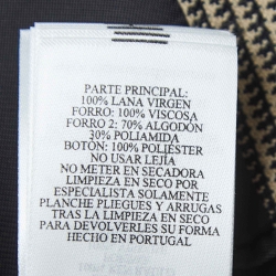 Pre Owned Victoria Beckham Beige Checked Wool Double-Breasted Blazer S