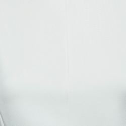 Pre Owned Victoria Beckham White Stretch Knit Flared Mini Dress M