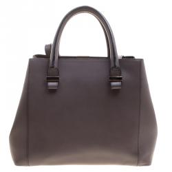 Pre Owned Victoria Beckham Dark Grey Leather Quincy Tote