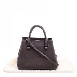 Pre Owned Victoria Beckham Dark Grey Leather Quincy Tote