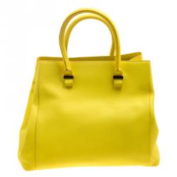 Pre Owned Victoria Beckham Yellow Leather Quincy Tote