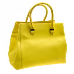 Pre Owned Victoria Beckham Yellow Leather Quincy Tote