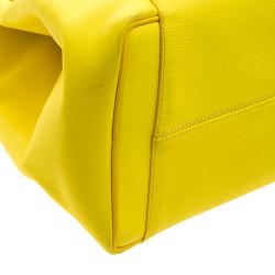 Pre Owned Victoria Beckham Yellow Leather Quincy Tote