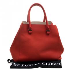 Pre Owned Victoria Beckham Orange Leather Liberty Tote