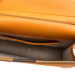Pre Owned Victoria Beckham Orange Leather Mini Chain Shoulder Bag