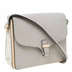 Pre Owned Victoria Beckham Grey Leather Shoulder Bag