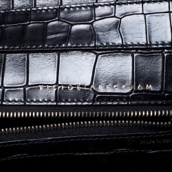 Pre Owned Victoria Beckham Black Croc Embossed Leather Mini Shoulder Bag 