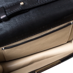 مملوكة مسبقًا Victoria Beckham Black Leather Buckle Flap Crossbody Bag