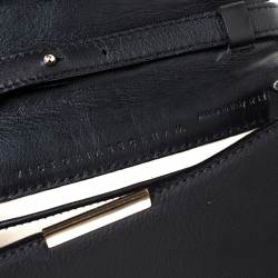 مملوكة مسبقًا Victoria Beckham Black Leather Buckle Flap Crossbody Bag