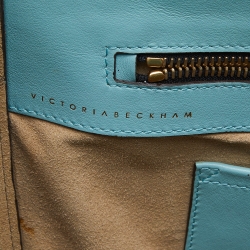 Pre Owned Victoria Beckham Green Leather Medium Newspaper Tote 