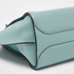 Pre Owned Victoria Beckham Green Leather Medium Newspaper Tote 