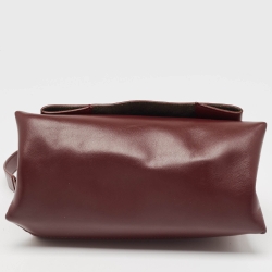 Pre Owned Victoria Beckham Burgundy Leather Puffy Chain Flap Bag