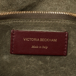 Pre Owned Victoria Beckham Burgundy Leather Puffy Chain Flap Bag