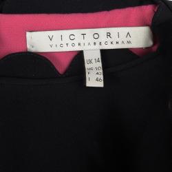 مملوكة مسبقًا Victoria Victoria Beckham SS'12 RTW Pink Contrast Scallop Yoke Detail Dress L