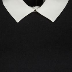 Pre Owned Victoria Victoria Beckham Black Contrast Collar Wool Dress S