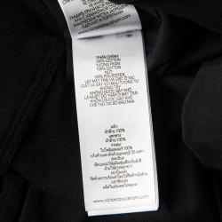 Pre Owned Victoria Victoria Beckham Black Cotton Ruffled Sleeve Top XS