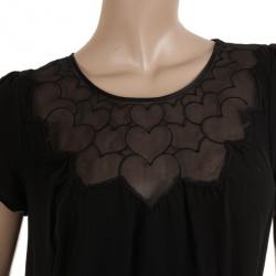 مملوكة مسبقًا Viktor and Rolf for H&amp;M Black Heart Smocked Top M