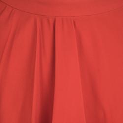Pre Owned Vionnet Coral Red Layered Maxi Skirt M