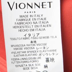 Pre Owned Vionnet Coral Red Layered Maxi Skirt M