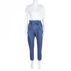 Pre Owned Vivienne Westwood Anglomania Linen Faux Double Layer Tie Detail Pants M