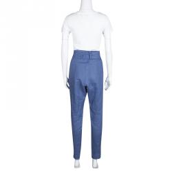 Pre Owned Vivienne Westwood Anglomania Linen Faux Double Layer Tie Detail Pants M