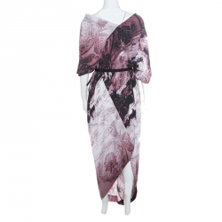 Vivienne Westwood Anglomania Multicolor Printed Draped Asymmetric Belted Dress M