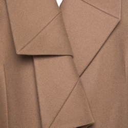 Vivienne Westwood Red Label Camel Brown Felt Wool Pleated Lapel Long Coat L