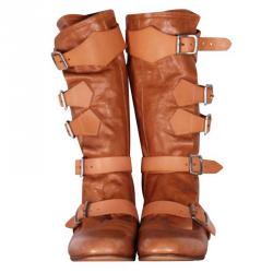 Pre Owned Vivienne Westwood Camel Leather Boots Size 41