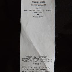 Pre Owned Weekend Max Mara Black Silk Cotton Knit Ribbed Hem Top XL