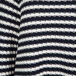 Weekend Max Mara Navy Blue and White Striped Chunky Knit Sweater M