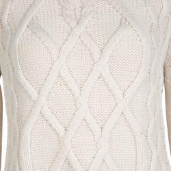 Weekend Max Mara Beige Chunky Knit Turtle Neck Eden Sweater M