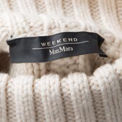 Weekend Max Mara Beige Chunky Knit Turtle Neck Eden Sweater M