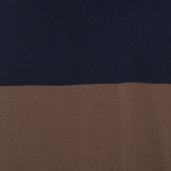 Pre Owned Weekend Max Mara Navy Blue and Brown Striped Short Sleeve Sweater Dress L