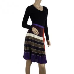 Weekend Max Mara Striped Pleated Skirt L